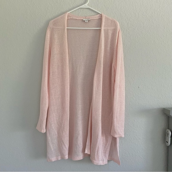 J. Jill Sweaters Jjill M Light Pink Open Cardigan Light Weight Knit